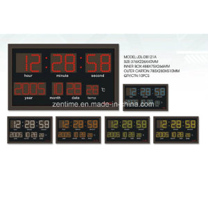 Radio Control Function LED Digital Wall Calendar Clock for Elderly