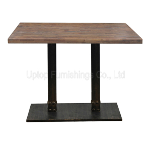 (SP-RT500) Uptop Vintage Cafe Furniture Cast Iron Wood Restaurant Table