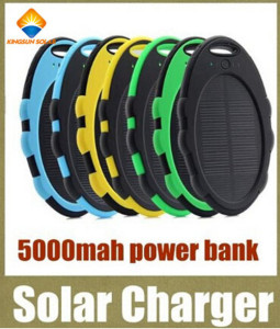 External Backup Battery Waterproof 5000mAh Solar Power Bank