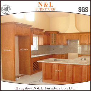 N & L Luxury Plywood Wooden Kitchen Cabinet Satinwood Door