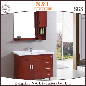 Euro Style Cheap Oak Wood Bathroom Furniture Cabinet